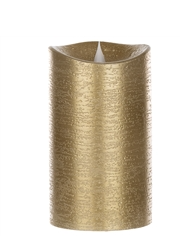 Melrose LED Gold 3.5x7.5 Candle 4/8 Hour Timer