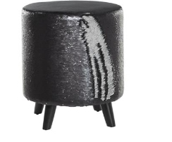 UMA Polyester Silver Sequin Stool