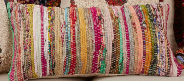 Saro Chindi Pillow Multi Colored 14x23