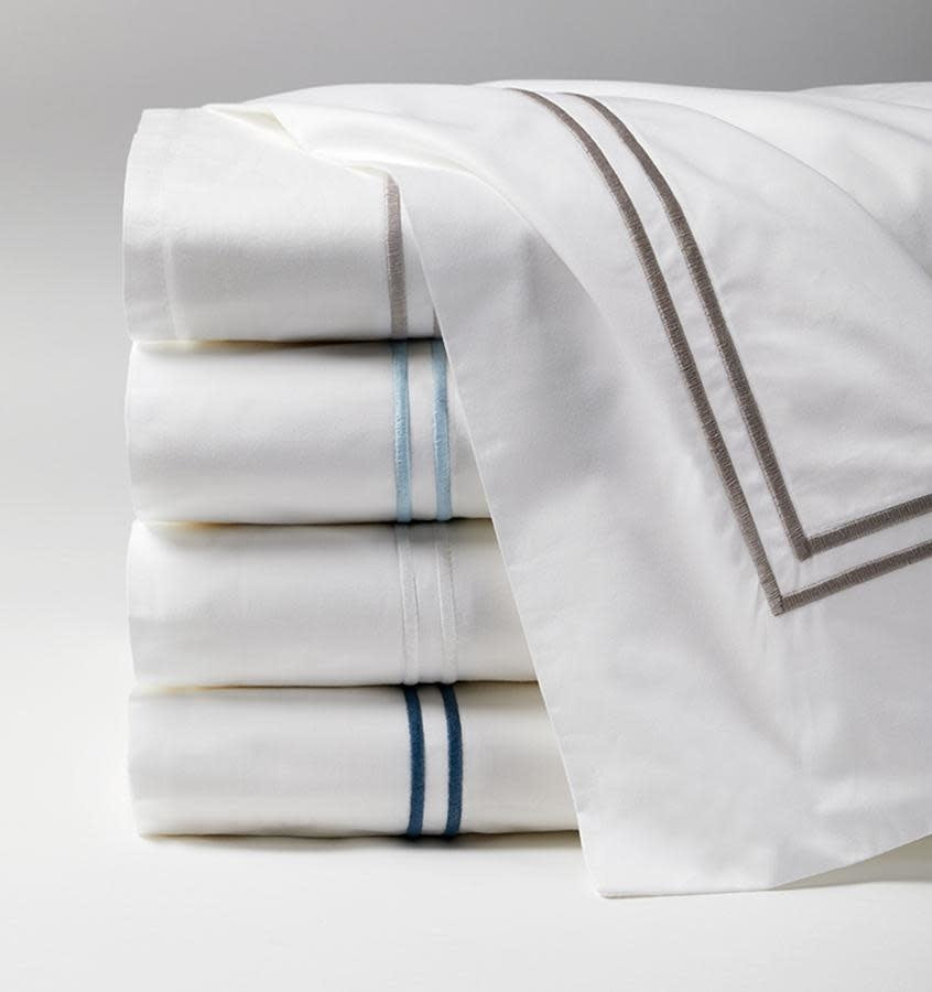 Sferra Grande Hotel Flat Sheet STD White/Silver