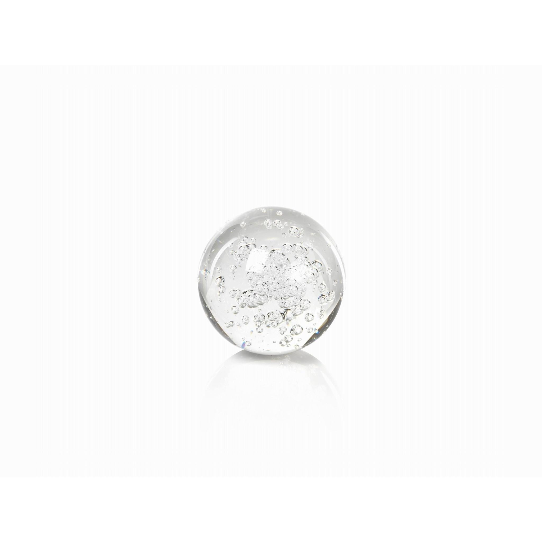 Zodax Crystal Fill Ball with Bubbles, 3.55"