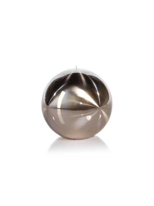 Zodax Titanium Ball Candle, Gold, 3.5"