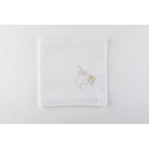 Embroidered Bunny 7 Daffodil Napkin