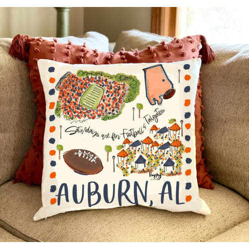 Auburn, College Town Pillow