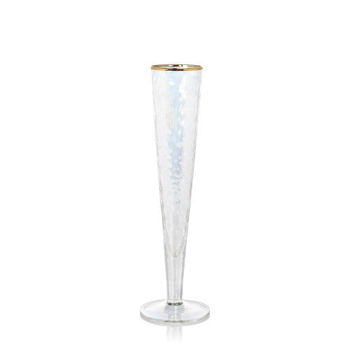 Zodax Aperitivo Slim Champagne Flute Luster w/Gold Rim