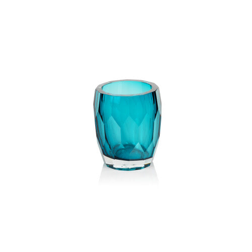 Zodax La Bohme Polished HM Glass Vase/Hurricane Sea Blue