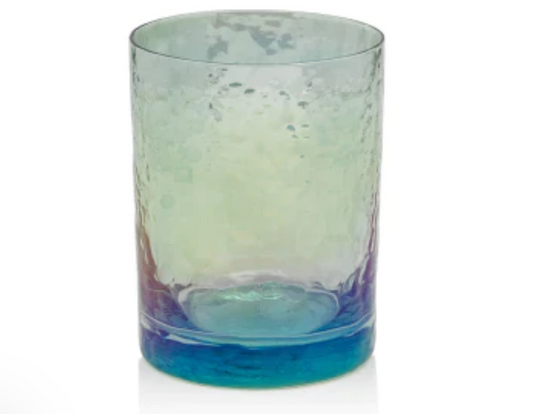 Zodax Aperitivo Rock Glass Luster Blue