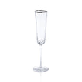 Aperitivo Triangular Champagne Flute, Clear with Platinum Rim