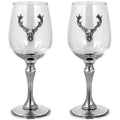 Pewter Stag Wine Glasses, Set of Two