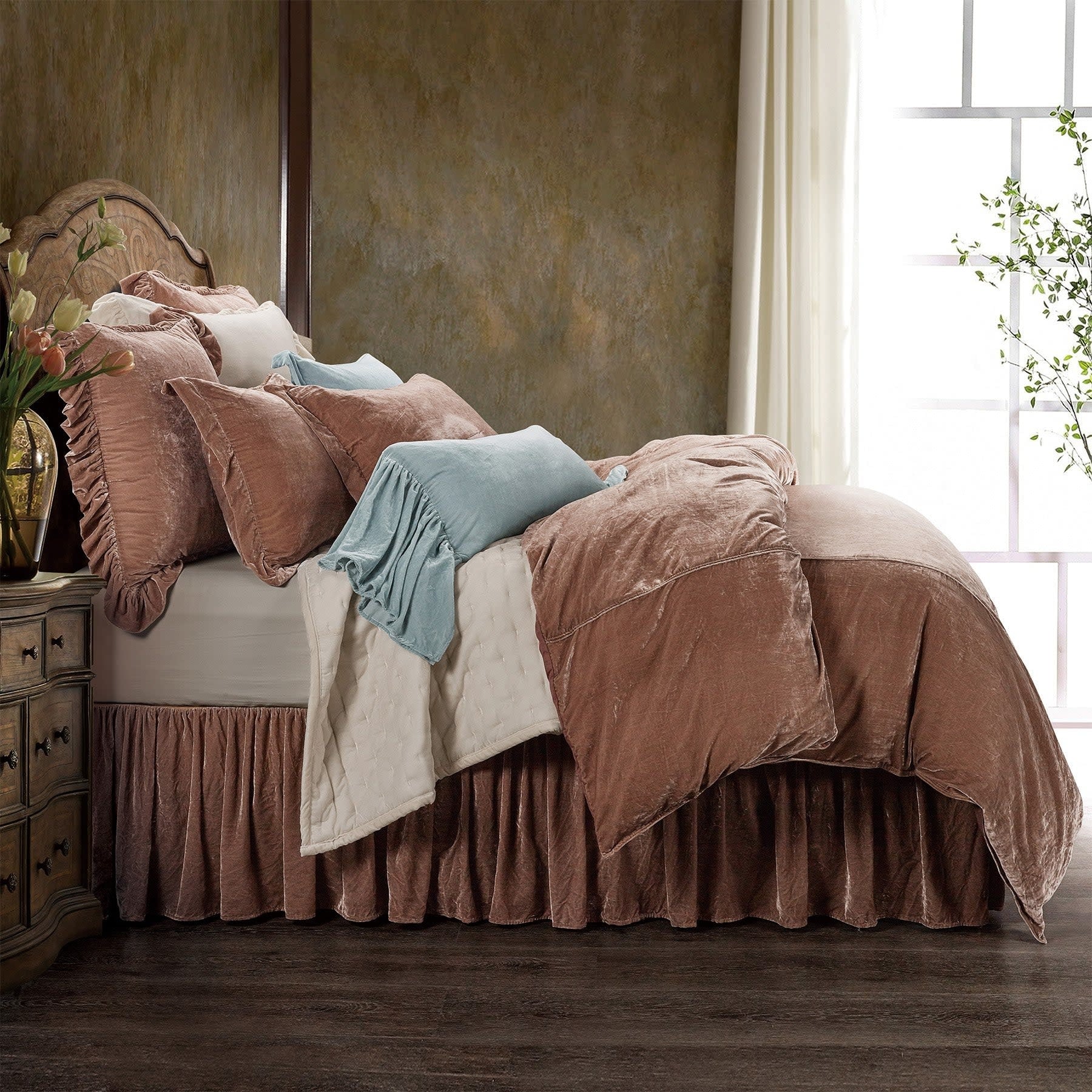 HIEND Stella Duvet Set Queen Dusty Rose