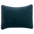 HIEND Stonewashed Cotton Quilted Velvet Sham, Deep Bllue