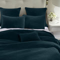 HIEND Stonewashed Cotton Velvet Quilt/Queen/ Deep Blue