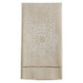 Saro Embroidered & Hemstitched Snowflake Guest Towels