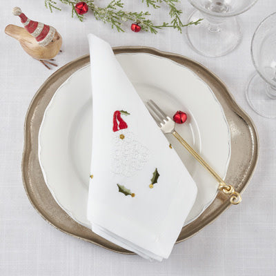 Saro Embroidered Santa Napkin