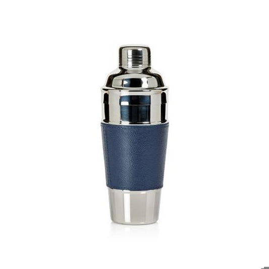 Nickel and Leather Cocktail Shaker