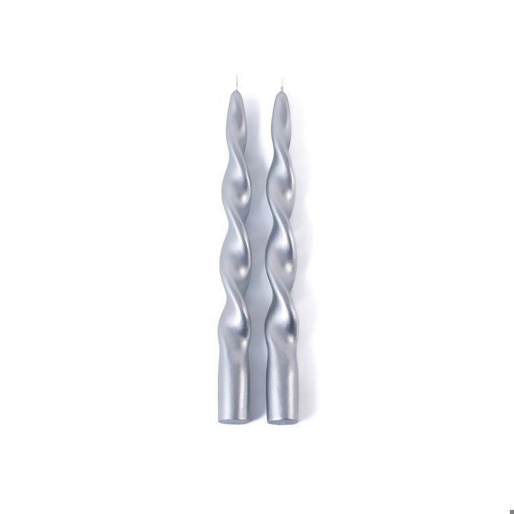 LumiAre Twist Candles, Set of Two, 10"