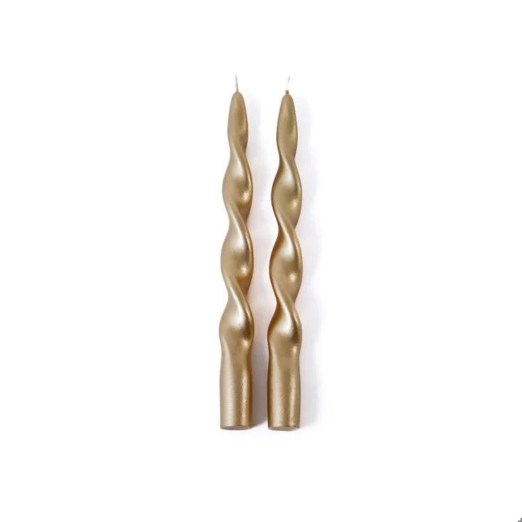 LumiAre Twist Candles, Set of Two, 12"