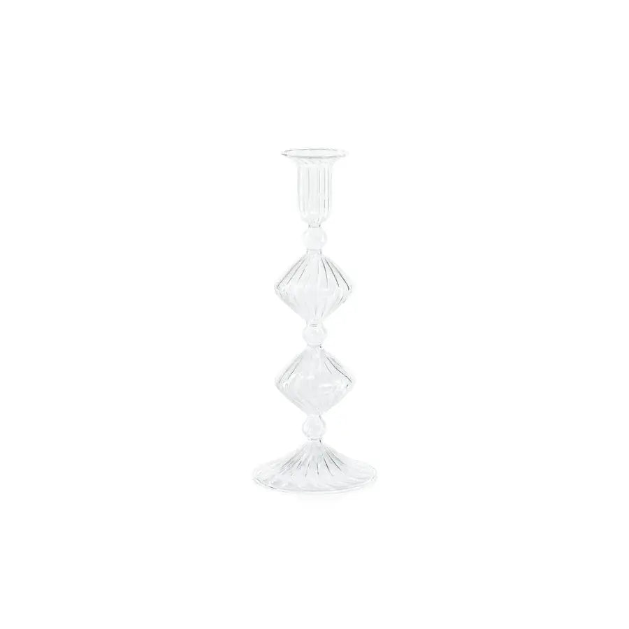 Candeliere Glass Taper Holder, 10"