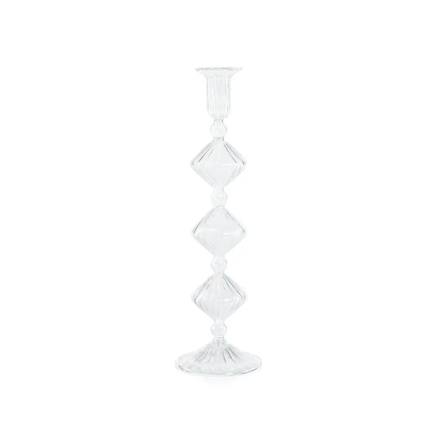 Candeliere Glass Taper Holder, 13"